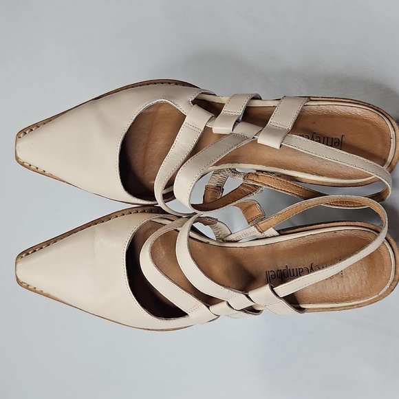 Jeffrey Campbell Ankle Slingback Mule Ivory Mule Size 6 - Picture 3 of 11